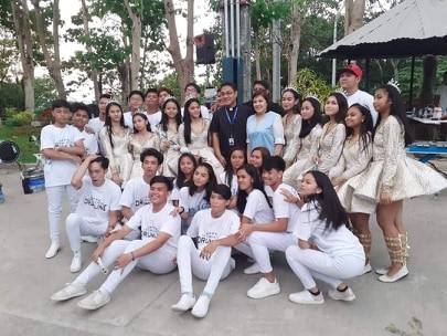 AICS COMMUNITY SERVICE: AICS BLUE STARS performed during the Blessing of the Antipolo Diocesan Curia. In photo are the members of the Drum & Lyre Corps together with Rev. Fr. Nante Tolentino, Shrine Rector and the City Mayor, Hon. Andeng Ynares.